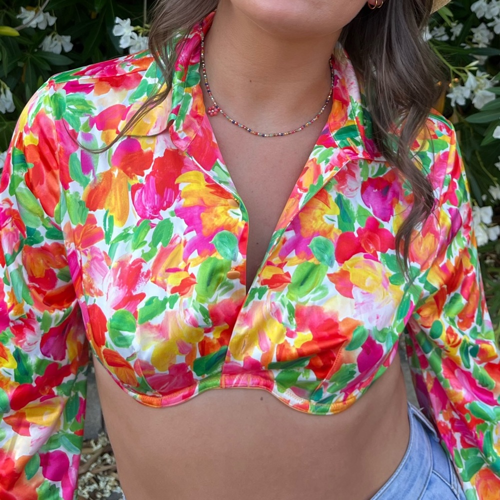Bydee Long-sleeved floral crop
